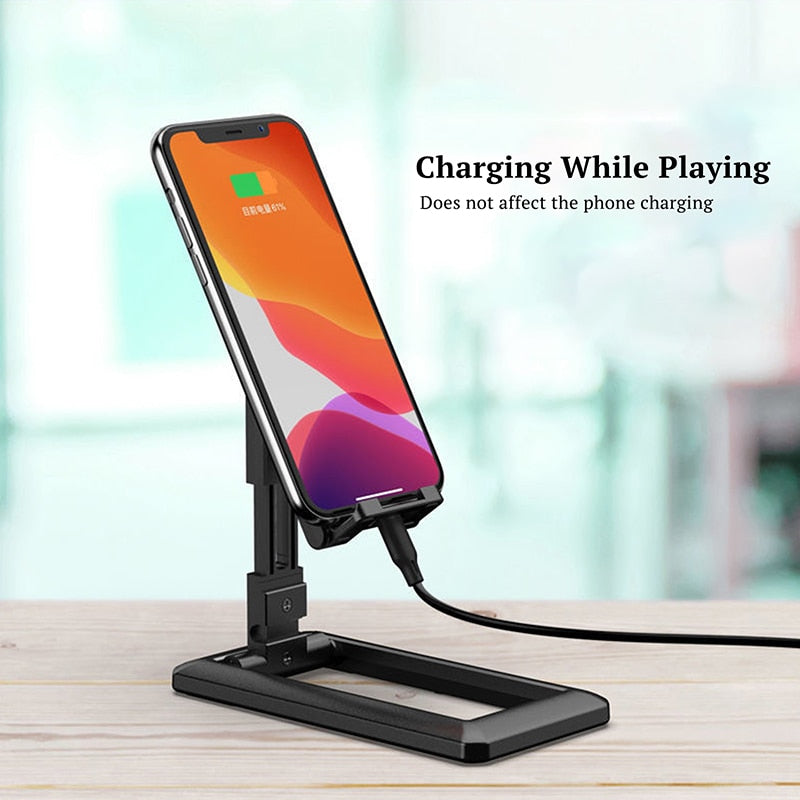 Cable Tidy Phone Desk Stand Foldable For iPhone Samsung Mobiles