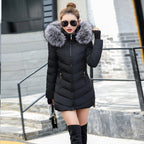 Long Puffer Parker Jacket Coat With Detachable Hood