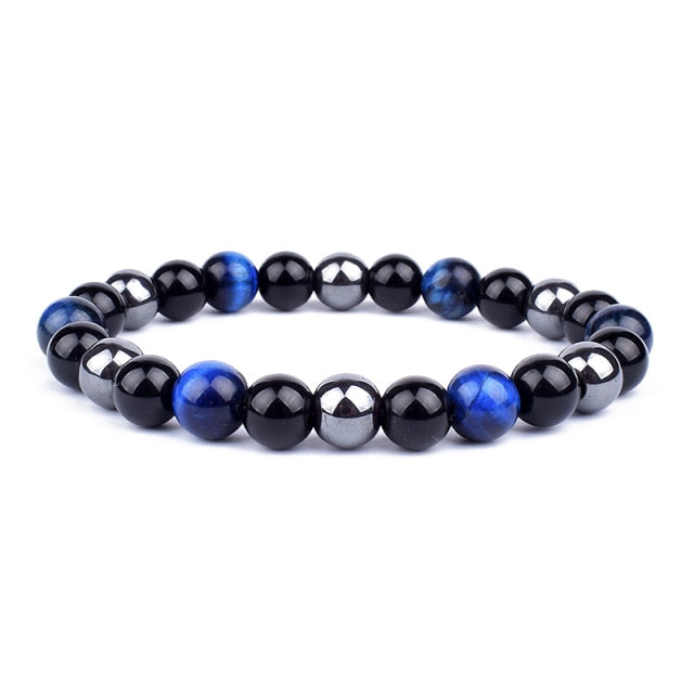 Energy Bracelet Tiger's Eye, Black Obsidian, Hematite