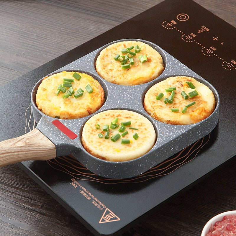 Frying Pan Four-Hole Pancakes Kitchen Cooking Skillet