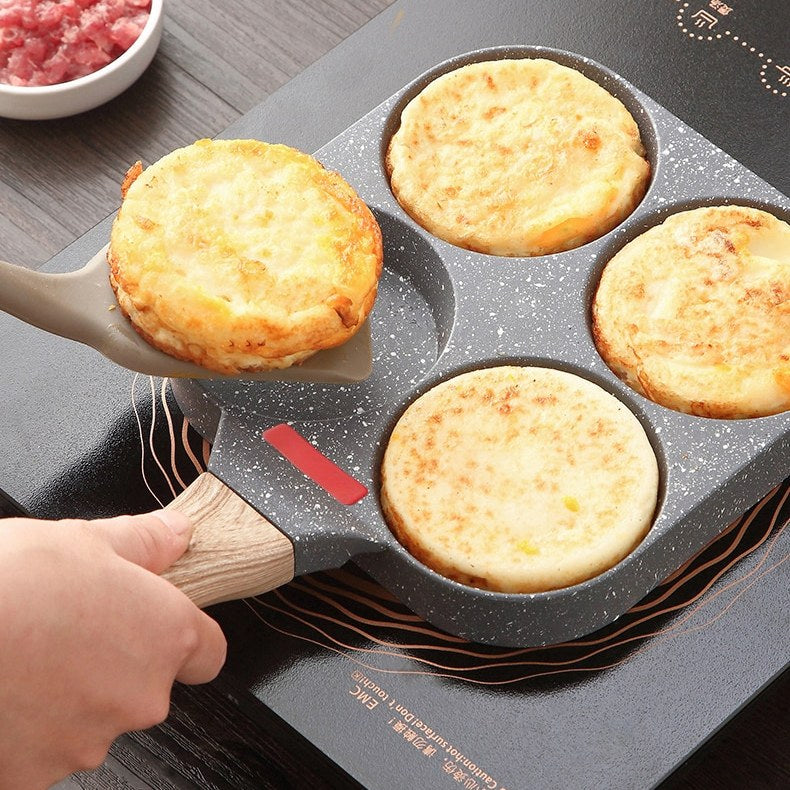 Frying Pan Four-Hole Pancakes Kitchen Cooking Skillet