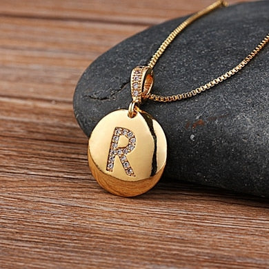 Personalised Your Name Initials Gold Necklace Letter Alphabet A to Z Charm Pendant Jewellery