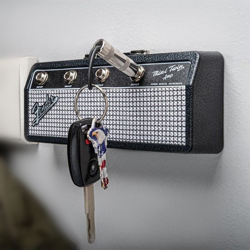 Fender Music Keys Jack Rack Holder Guitar Amp Keychain Organiser