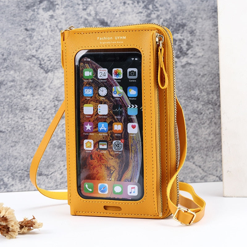 Crossbody phone case with touch screen hot sale