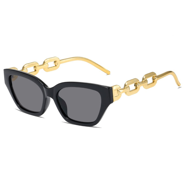 Cat Eye Chain Design Vintage Fashion Sunglasses Women's