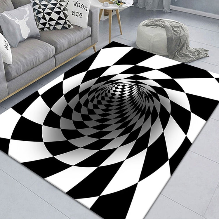 3D Vortex Optical Illusion Printed Rug Home Floor Carpet Covering