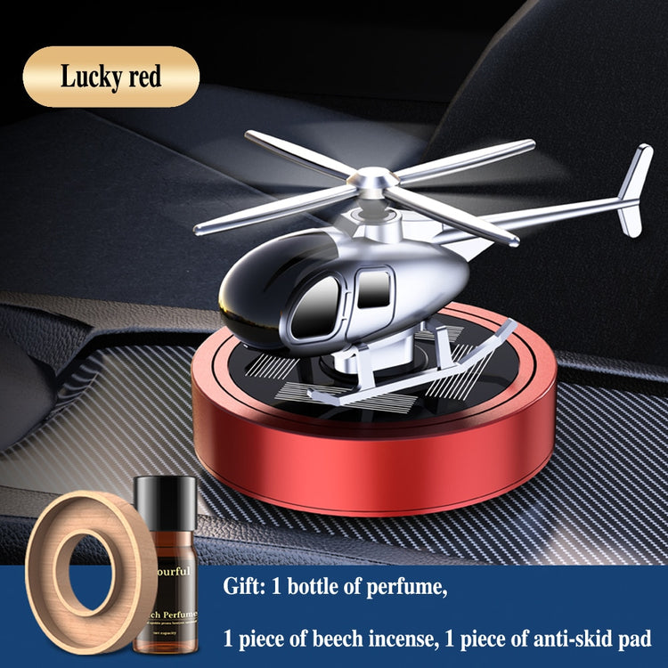 Helicopter Car Air Freshener Sunlight Powered Dashboard Mount Purifier