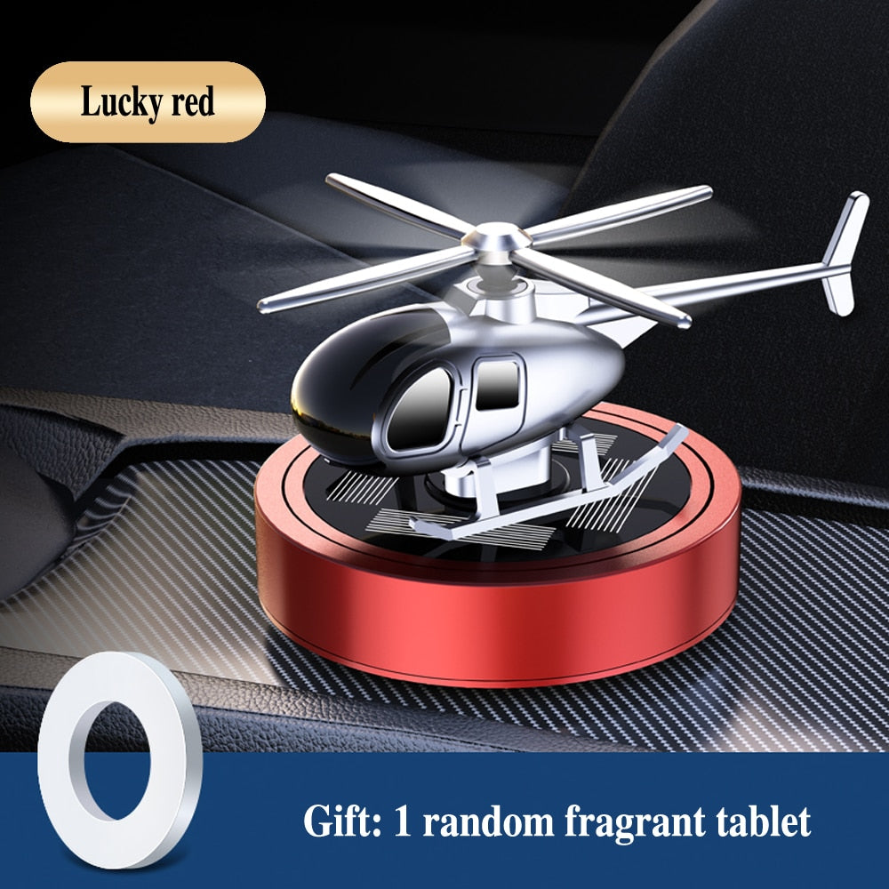 Helicopter Car Air Freshener Sunlight Powered Dashboard Mount Purifier