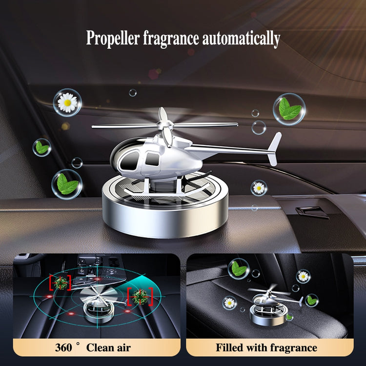 Helicopter Car Air Freshener Sunlight Powered Dashboard Mount Purifier