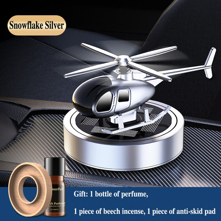 Helicopter Car Air Freshener Sunlight Powered Dashboard Mount Purifier