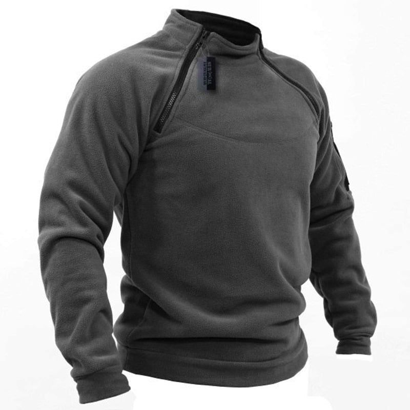 Polar Fleece Jacket Tactical Outdoor Windproof Thermal Jacket With Heat-Regulating Zipper