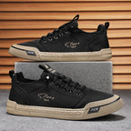 Slip-On No-Tie Ice Silk Canvas Sneakers With Elastic Laces