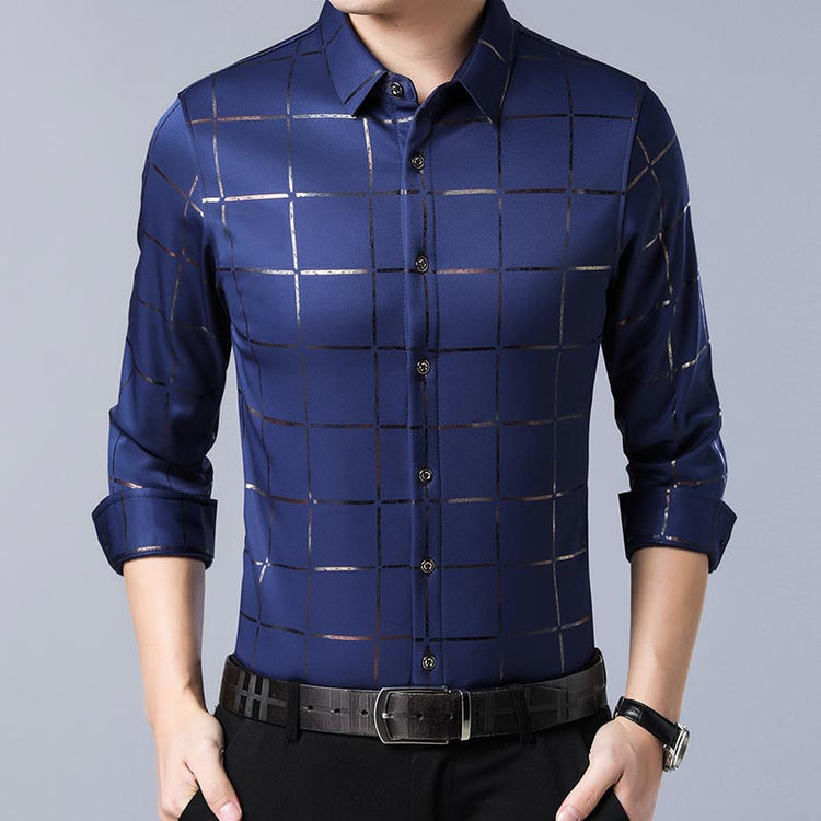 Dress Shirt Wrinkle-Resistant Men's Button-Up