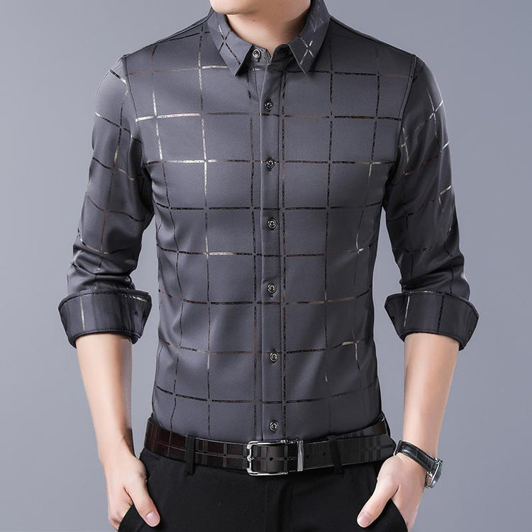 Dress Shirt Wrinkle-Resistant Men's Button-Up