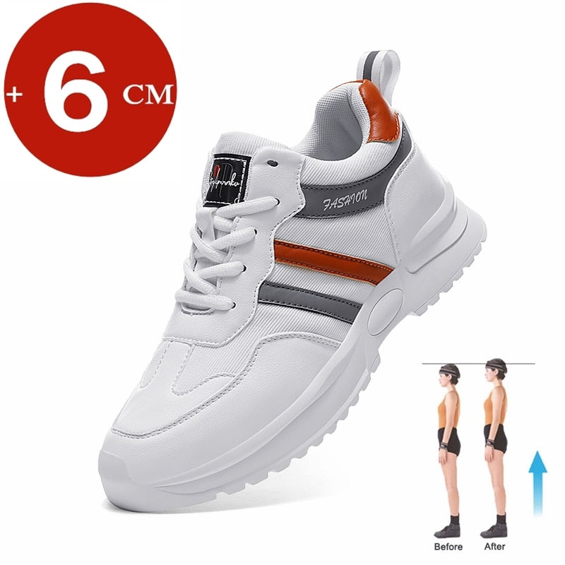 Elevator Platform Height Boosting Sports Sneakers - Lift Height 6cm Stand Tall