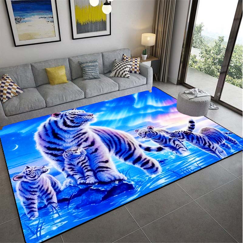 Rug Leopard / Tiger Print Jungle Cat Floor Covering Carpet Mat