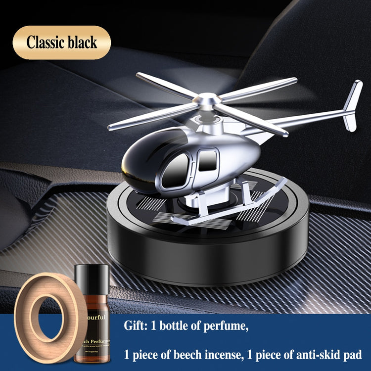 Helicopter Car Air Freshener Sunlight Powered Dashboard Mount Purifier