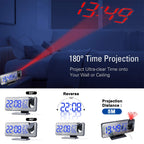Wall Clock Night Projector Phone Charger Displays Digital Time On Ceilings