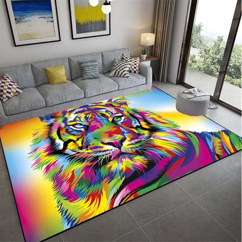 Rug Leopard / Tiger Print Jungle Cat Floor Covering Carpet Mat