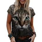 Cat Women's T-Shirt - Kittens Printed Tee Plus Sizes