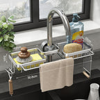 Kitchen Sink Dishes Caddy Organiser Basket Adjustable Shower Bathroom Soap Holder