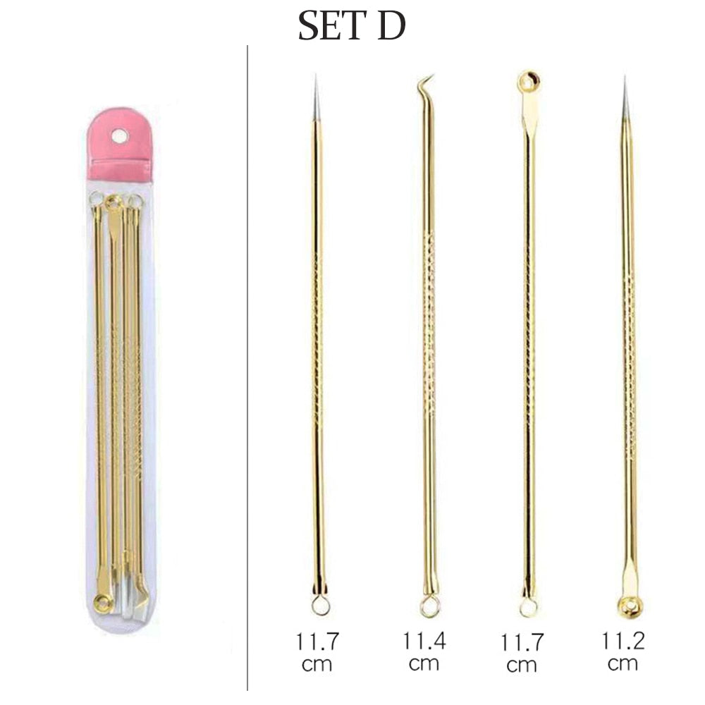 Blackhead Pimples 4pcs Stainless Steel Tools Set How To Pop Pimples Professional Kit