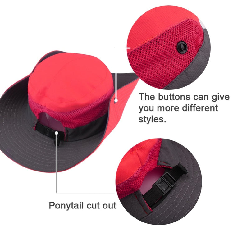 Safari Sun Hat With Ponytail Opening Summer Visor Outdoors Protection