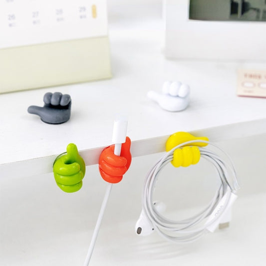 Thumbs Up Rubber Wall Hooks - Keys & Sunglasses Holder & Desk Cable Tidy Organiser