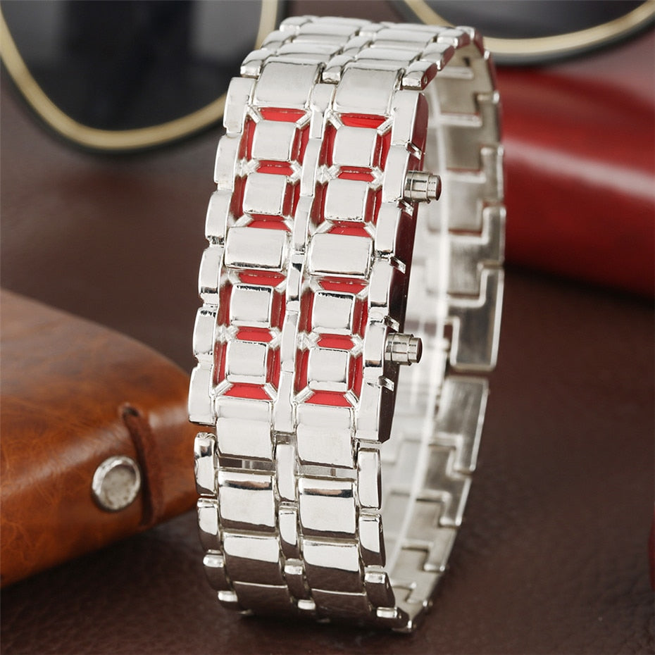 LED Display Lava Digital Watch Japanese Samurai Inspired