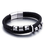 Fashion Bracelet Magnetic-Clasp Double-Layer Woven Leather Jewellery