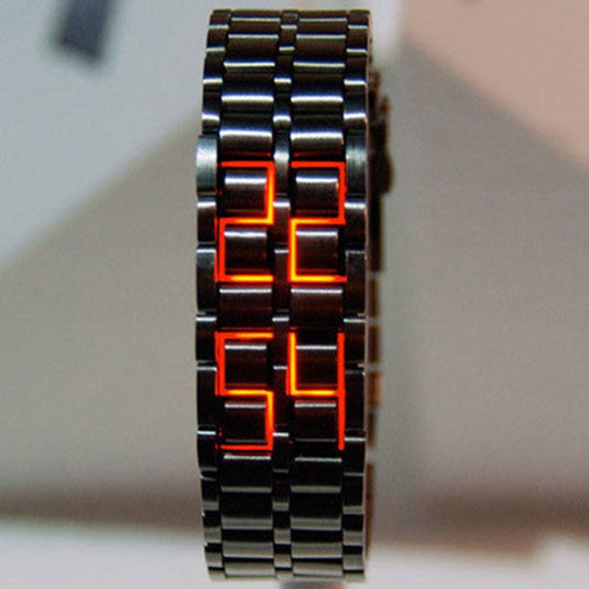 Glowing Lava Wrist Digital Watch With LED Display