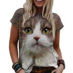 Cat Women's T-Shirt - Kittens Printed Tee Plus Sizes