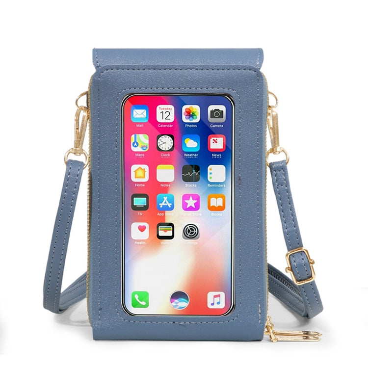 See-Through Mobile Phone Touchscreen Purse Cell Phone Case Clutch Clear Screen Crossbody Shoulder Bag