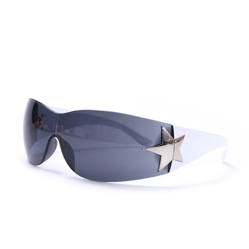 Wraparound Star Sunglasses New Fashion Punk-Style Wrap Shades