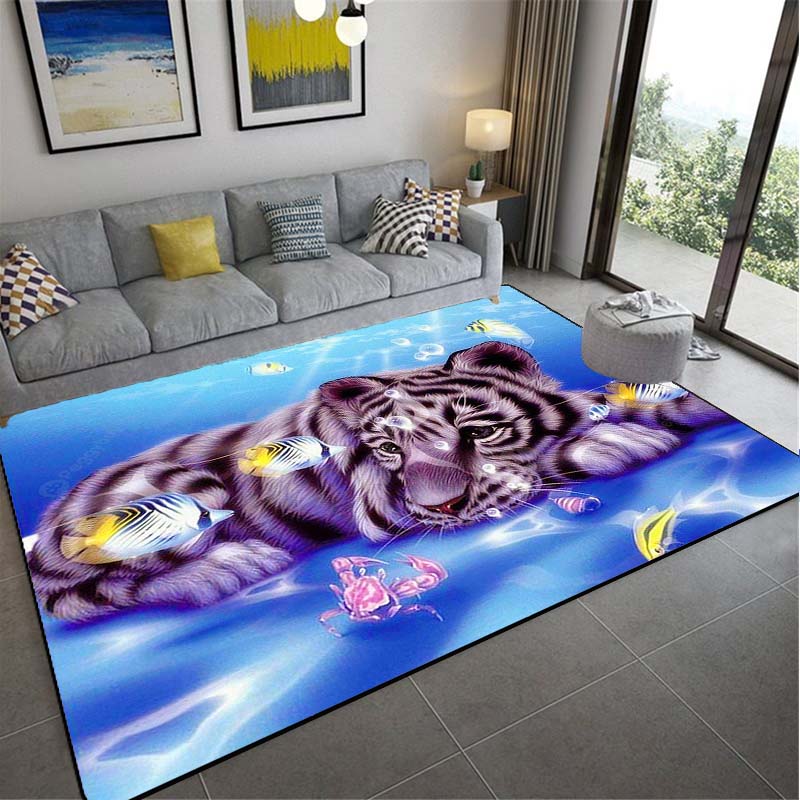 Rug Leopard / Tiger Print Jungle Cat Floor Covering Carpet Mat