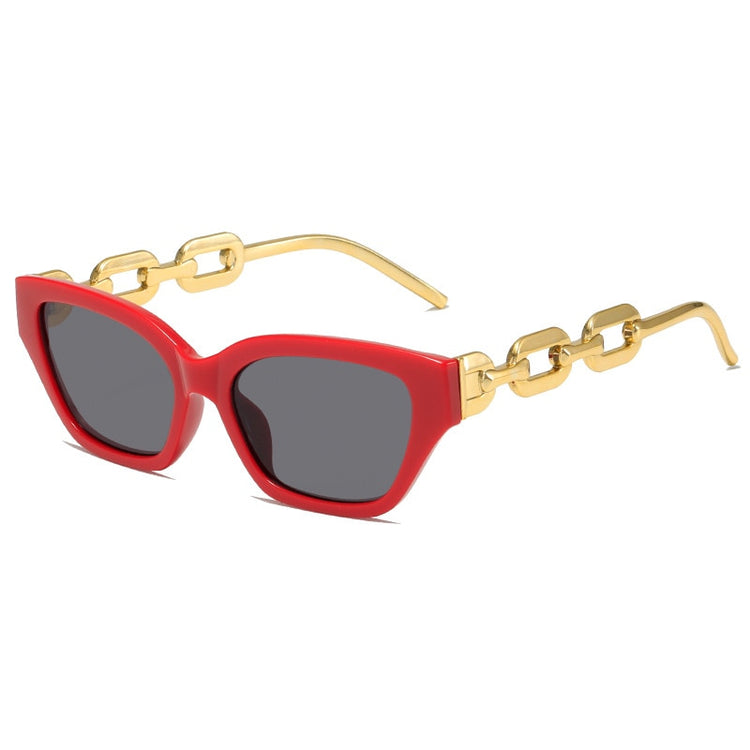 Cat Eye Chain Design Vintage Fashion Sunglasses Women's