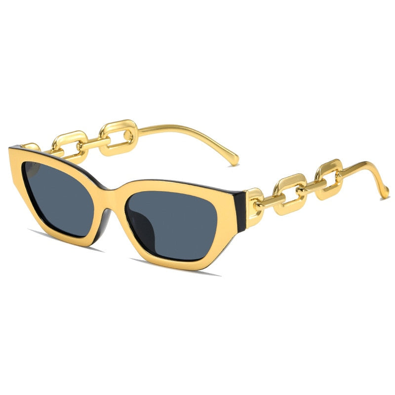 Cat Eye Chain Design Vintage Fashion Sunglasses Women's