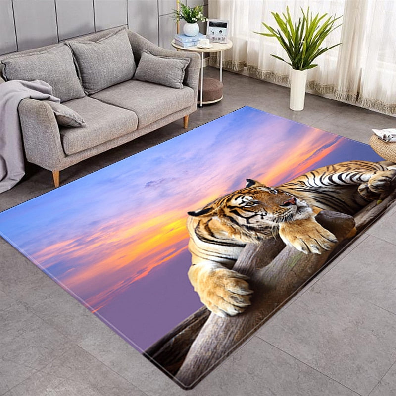 Leopard Tiger Print Rugs Jungle Cat Carpets Mats