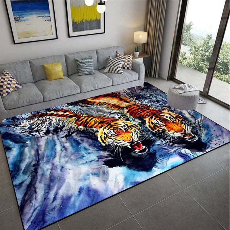 Rug Leopard / Tiger Print Jungle Cat Floor Covering Carpet Mat