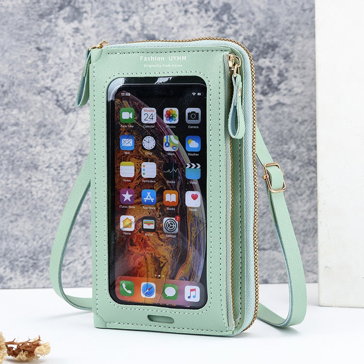 See-Through Mobile Phone Touchscreen Purse Cell Phone Case Clutch Clear Screen Crossbody Shoulder Bag