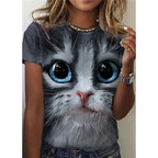 Cat Women's T-Shirt - Kittens Printed Tee Plus Sizes