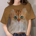 Cat Women's T-Shirt - Kittens Printed Tee Plus Sizes
