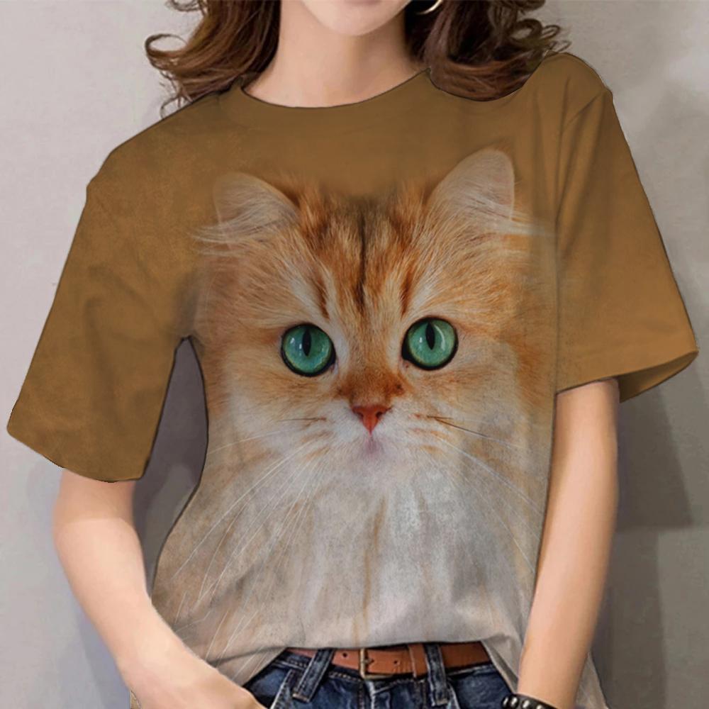 Cat Women's T-Shirt - Kittens Printed Tee Plus Sizes