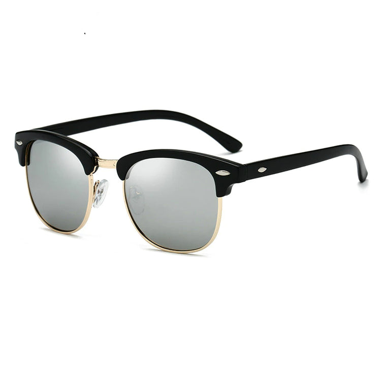 Classic Semi-Rimless Sunglasses Vintage Hollywood Movie Star Look