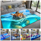 Leopard Tiger Print Rugs Jungle Cat Carpets Mats