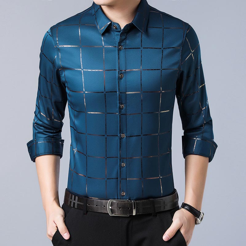 Dress Shirt Wrinkle-Resistant Men's Button-Up