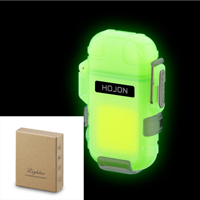 Glow-in-the-Dark Windproof and Waterproof USB Rechargeable Lighter Torch