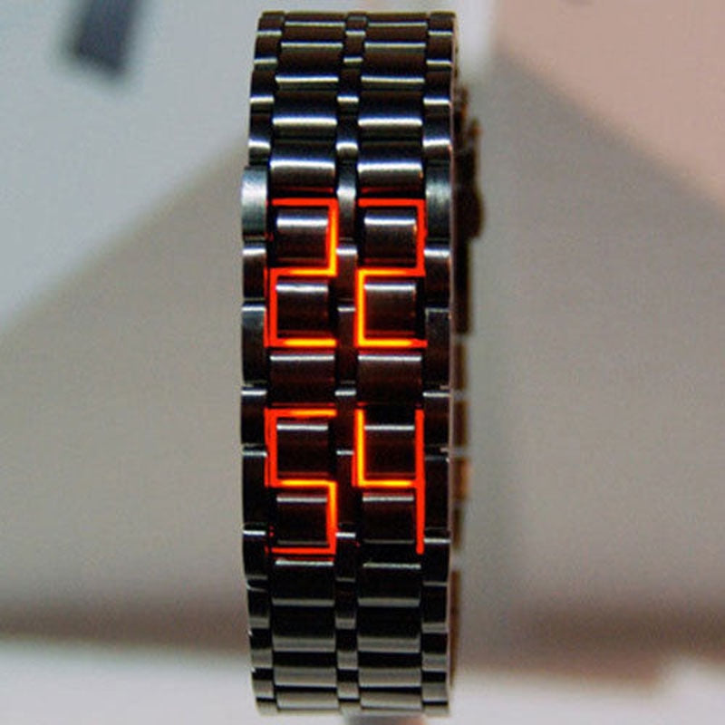 LED Display Lava Digital Watch Japanese Samurai Inspired