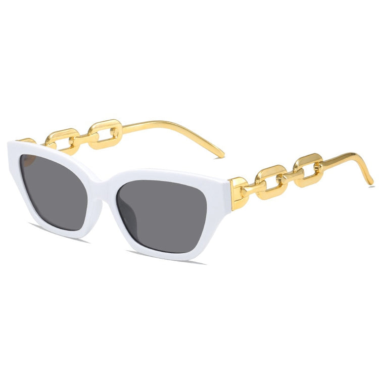 Cat Eye Chain Design Vintage Fashion Sunglasses Women's