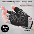 Cycling Gym Workout Half-finger Gloves With Shock-Absorbing Gel Palm Pads